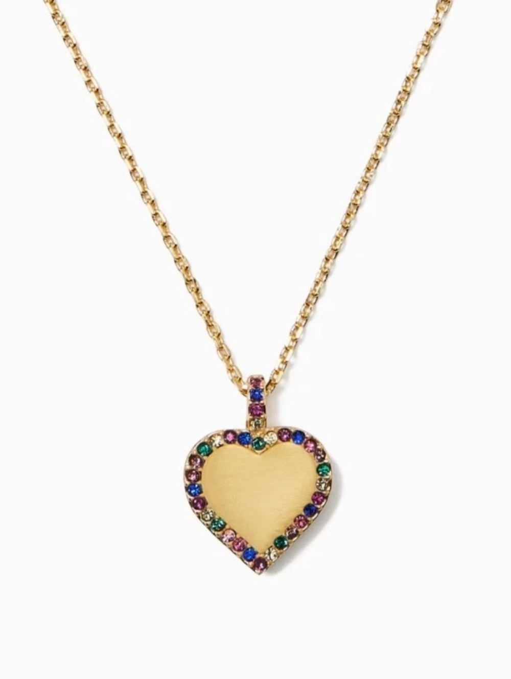 kate spade Gold Heart Pendant Necklace with Multicolor Gem Accents